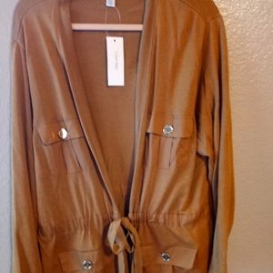 Calvin Klein drawstring waist open cardigan XL NWT